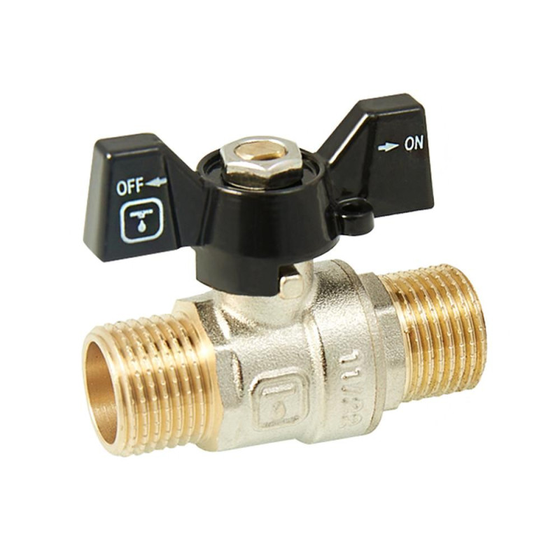 Кран кульовий ITAL PN40 1/2" зов.-зов., метелик, нікель image