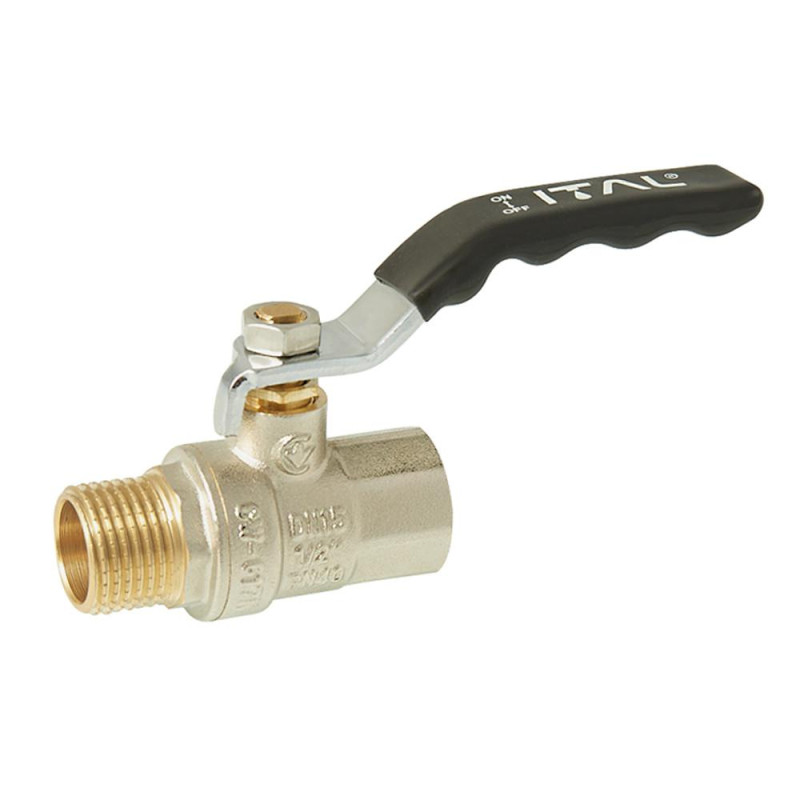 Кран кульовий ITAL PN40 1/2" вн.-зов., ручка, нікель image