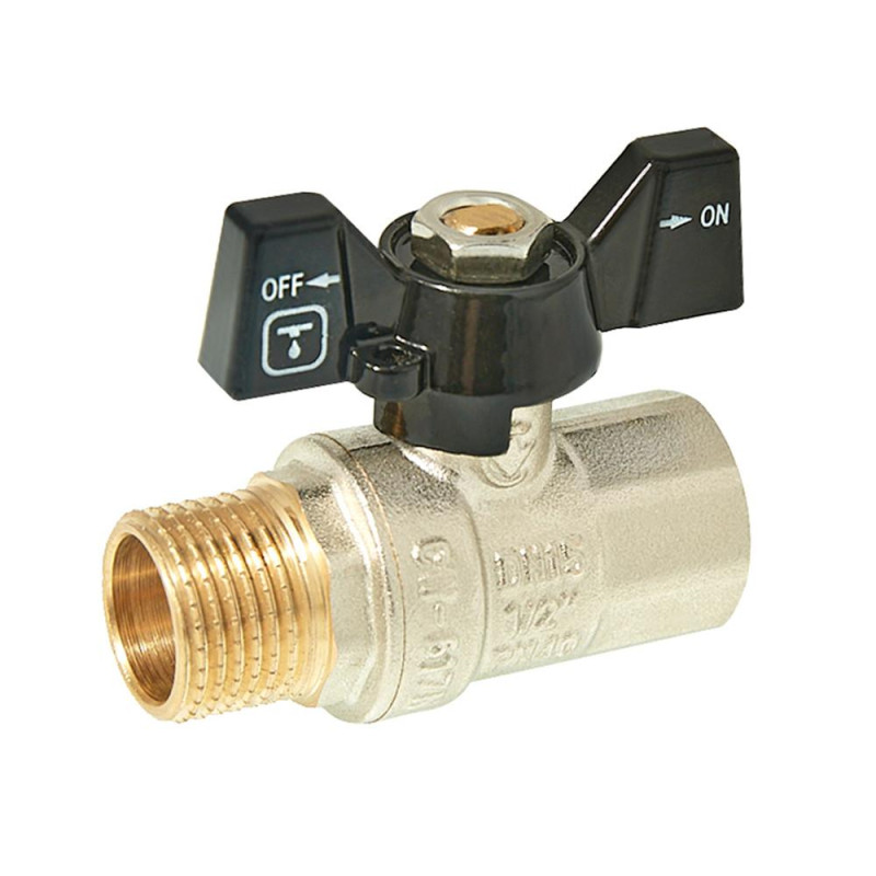 Кран кульовий ITAL PN40 1/2" вн.-зов., метелик, нікель image