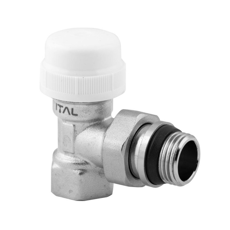 Клапан радіаторний ITAL 1/2" термостатичний, кутовий, нікель image