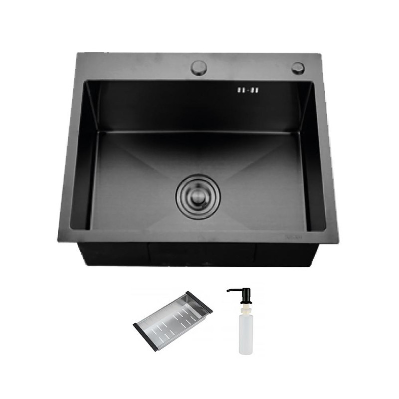 Кухонна мийка ITAL HD6050-В, 600x500мм, нержавіюча сталь, чорний