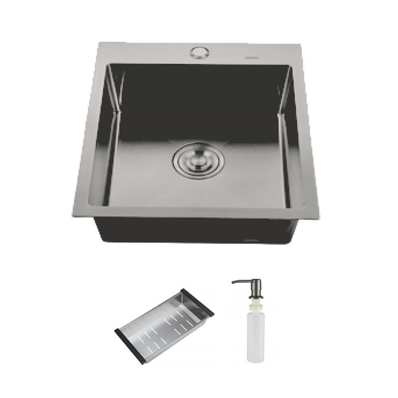 Кухонна мийка ITAL HD5050-G, 500x500мм, нержавіюча сталь, сірий
