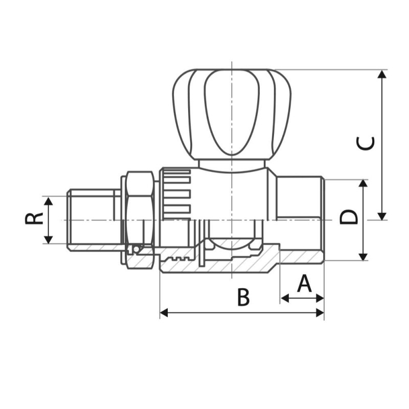 Кран кульовий PP-r ITAL 20 мм х 1/2" зі згоном, прямий image