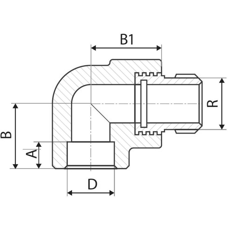 Кутник 90° PP-r із зовнішньою різьбою ITAL 32 мм х 1" image