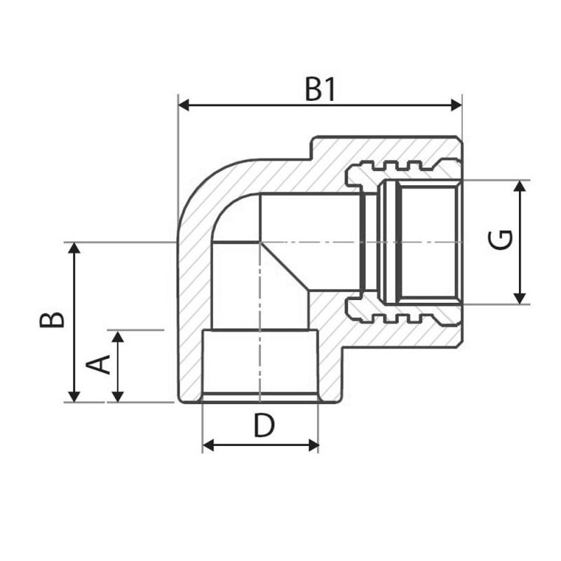 Elbow 90° PP-r with female thread ITAL 25 mm x 1/2" image