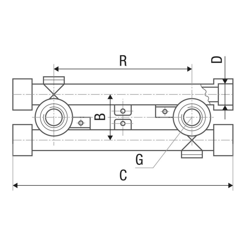 Wall set through for mixer PP-r ITAL 20 mm x 1/2" image