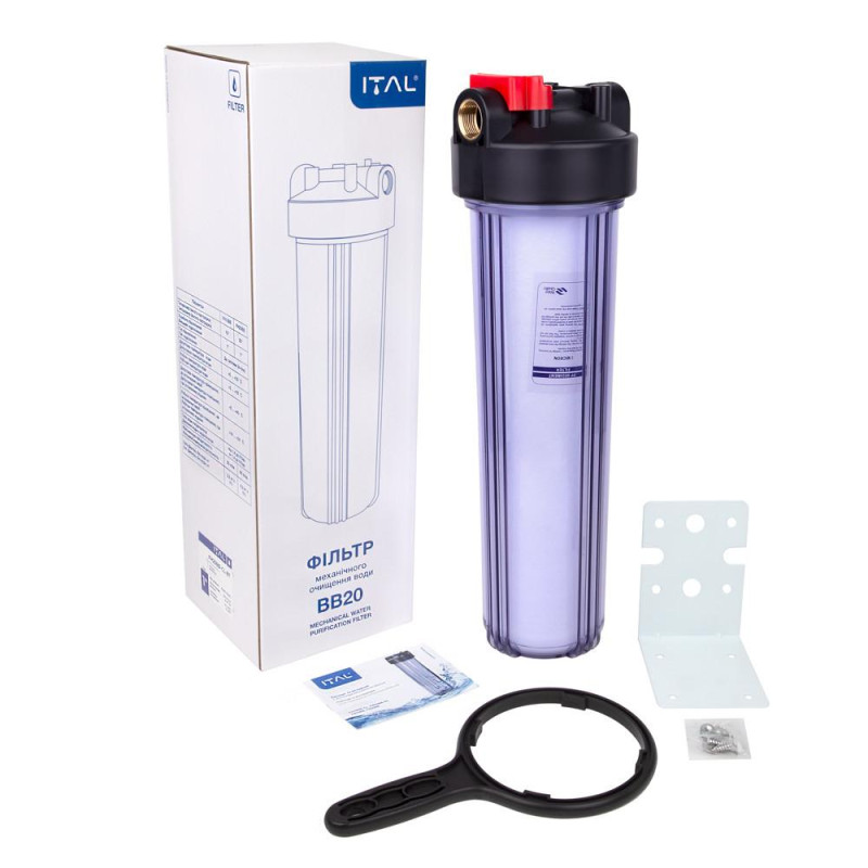 Колба механічного очищення ITAL FH20BB-CL-BT з лат. різьбл. BigBlue 4,5"x20" - 1", прозора image