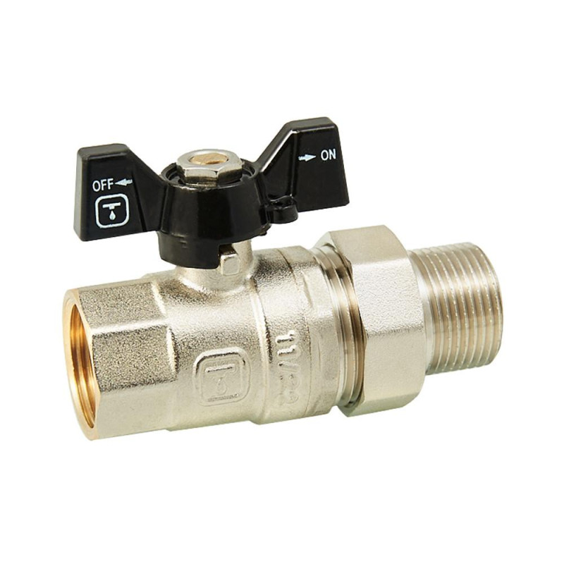 Кран кульовий з напівзгоном ITAL PN40 3/4", прямий, нікель image
