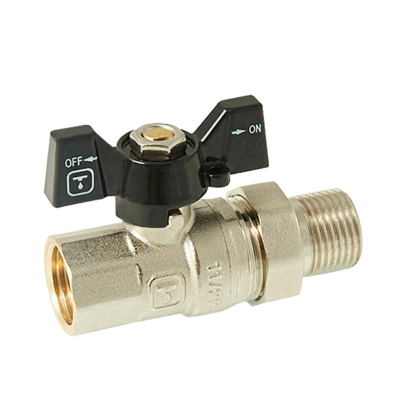 Кран кульовий з напівзгоном ITAL PN40 1/2", прямий, нікель image