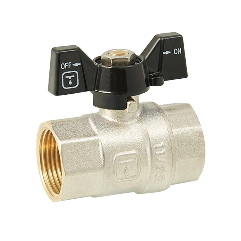 Кран кульовий ITAL PN40 3/4" вн.-вн., метелик, нікель image