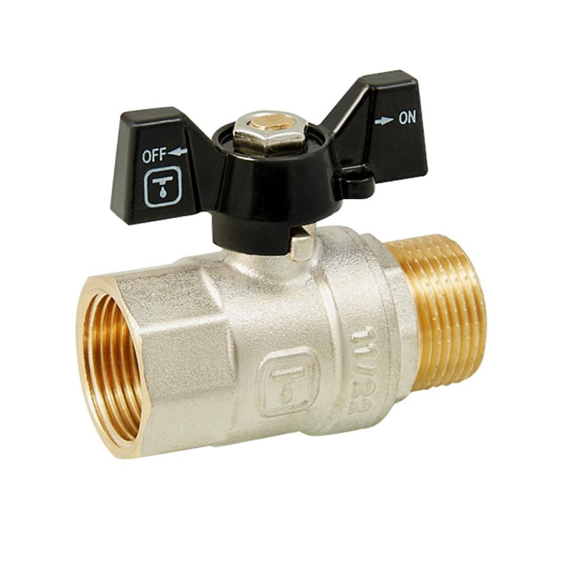 Кран кульовий ITAL PN40 3/4" вн.-зов., метелик, нікель image