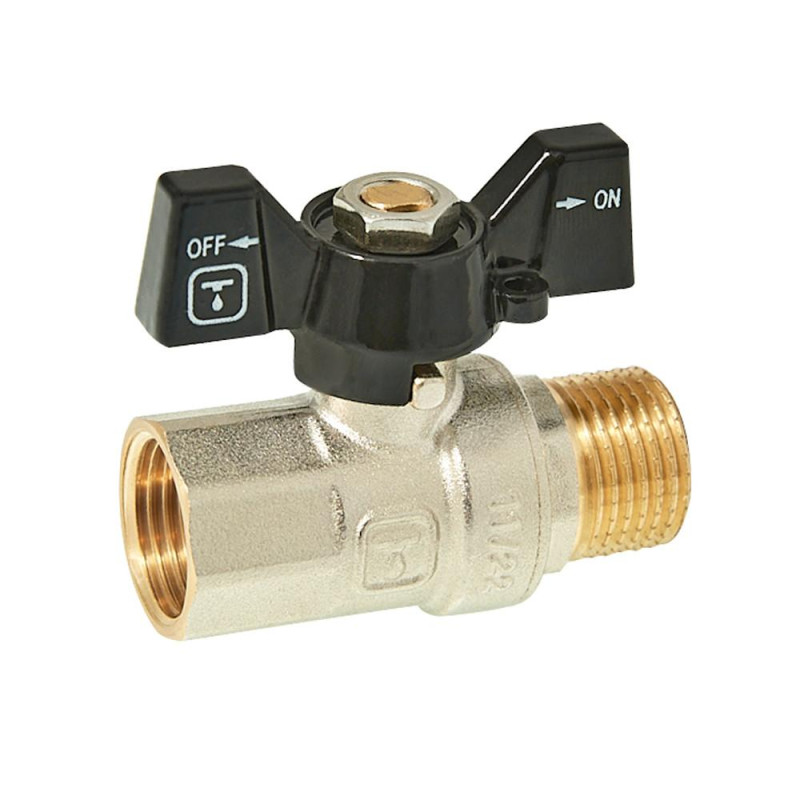 Кран кульовий ITAL PN40 1/2" вн.-зов., метелик, нікель image
