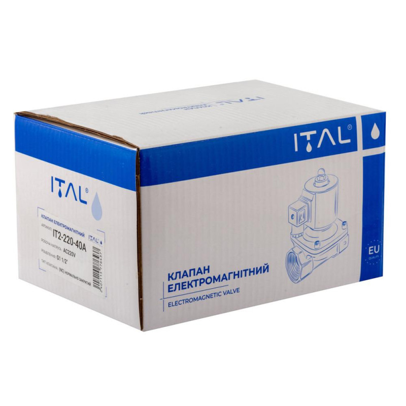 Клапан електромагнітний 1 1/2" ITAL IT2-220-40A, нормально-закритий (NC), 2W400-40 AC 220V image