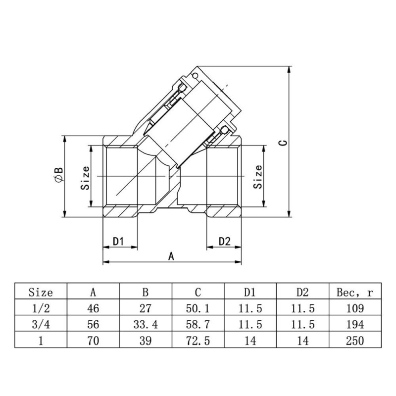 Фільтр механічного очищення косий ITAL 3/4", нікель image