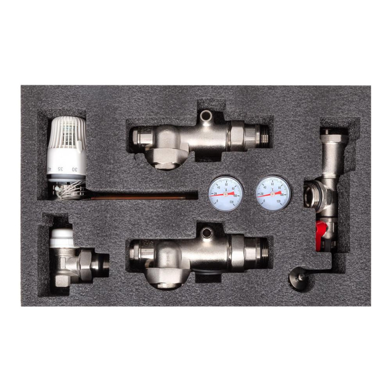 Pump and mixing unit for underfloor heating ITAL MG1-B 1" x 3/4" thermostatic valve angled, without pump image