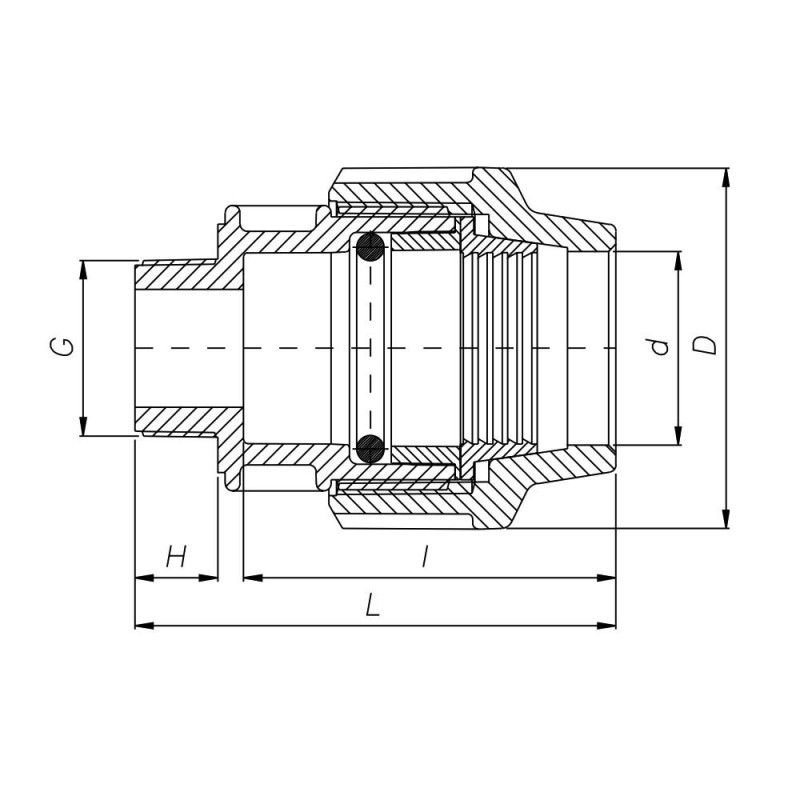 Coupling PE with external thread ITAL 25 mm x 1/2" image
