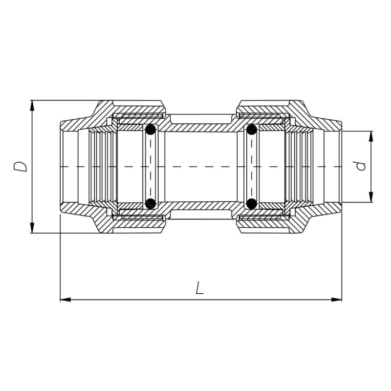 Coupling PE ITAL 20 x 20 mm image