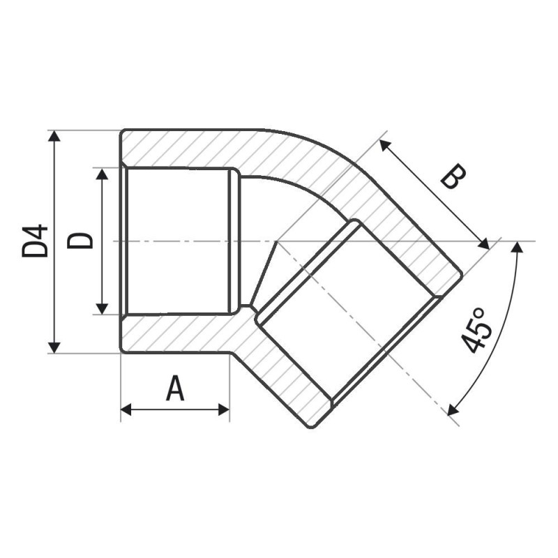 Кутник 45° PP-r ITAL 90 мм image