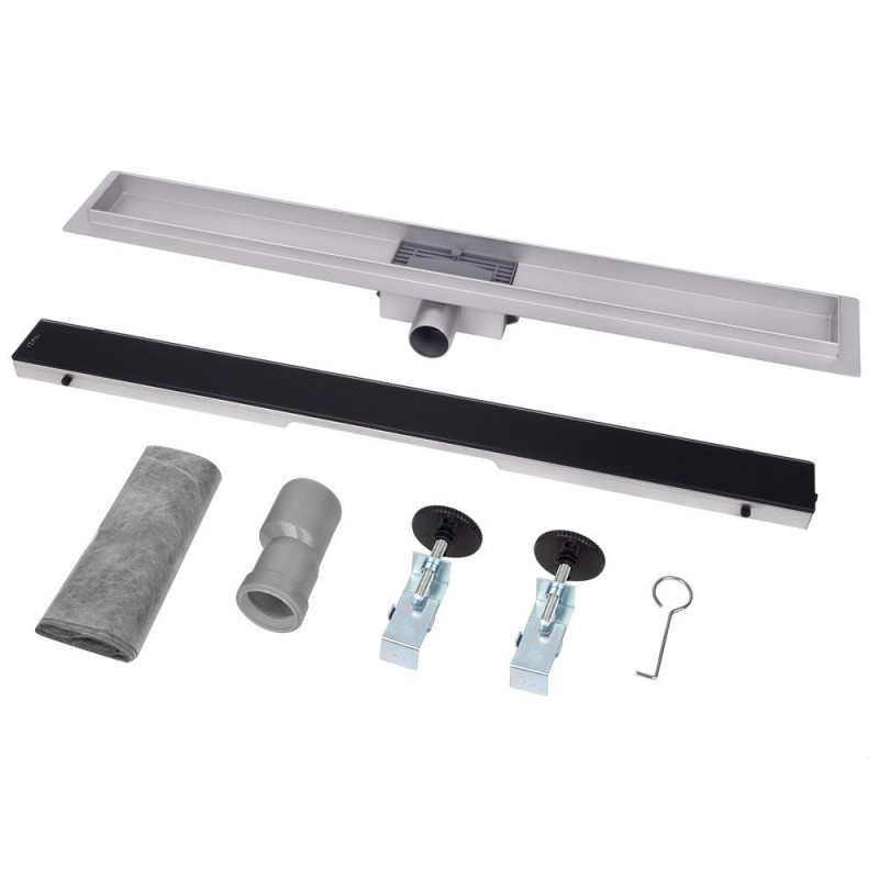 Трап для душу ITAL IT02-FT24/700, 700 мм, загартоване скло, Black Glossy image