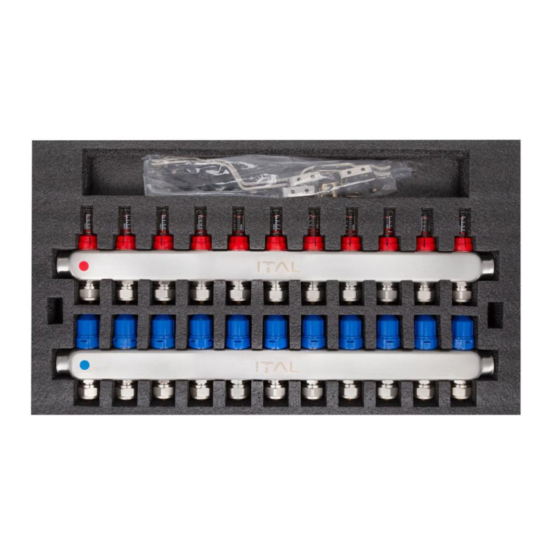 Manifold block with flow meters ITAL HC1-11 x 3/4"Ek, stainless steel image