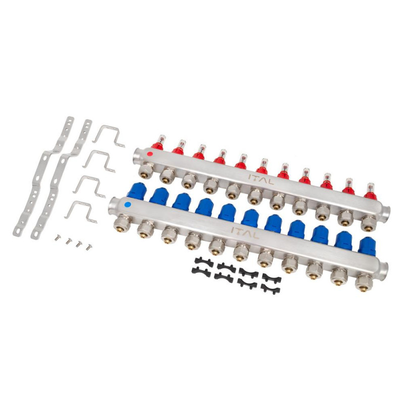 Manifold block with flow meters ITAL HC1-11 x 3/4"Ek, stainless steel image