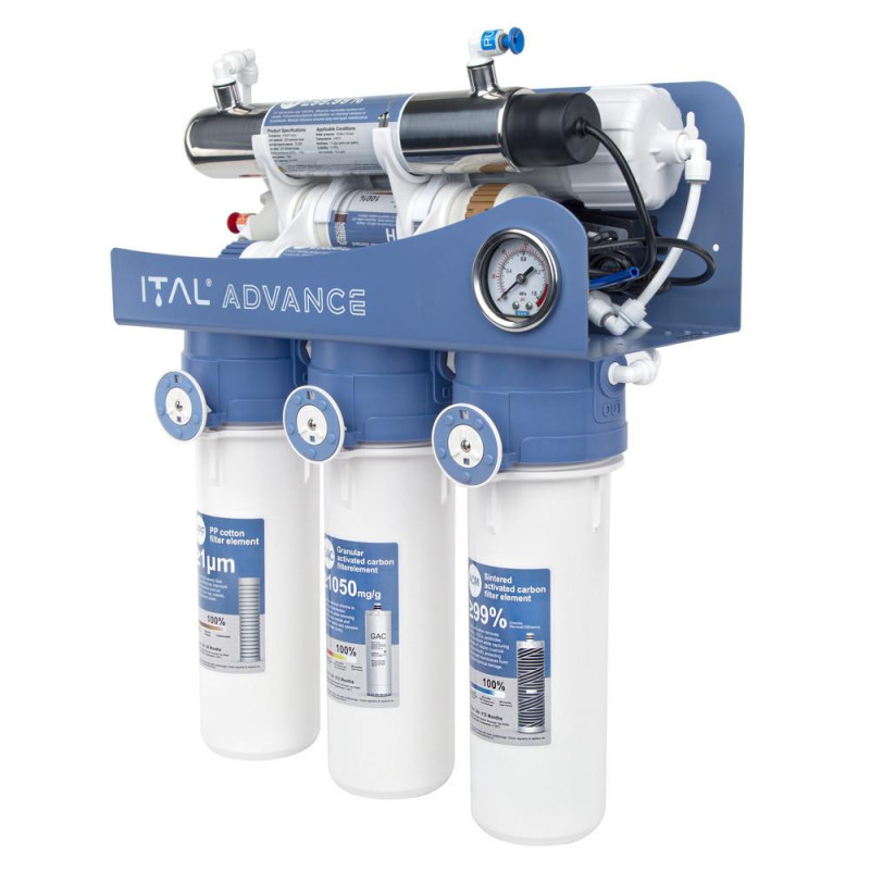 Фільтр зворотного осмосу ITAL Advance 7-75M UV (7 ступенів, без помпи, мембрана DuPont 75 галон, UV лампа) (ADV-RO7-75M) image