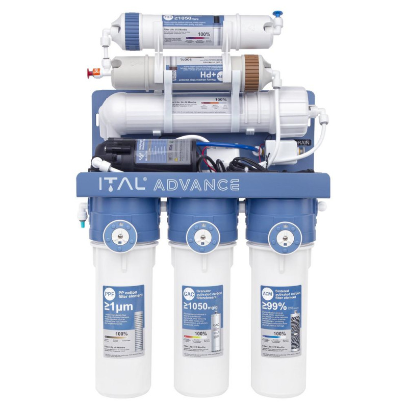 Фільтр зворотного осмосу ITAL Advance 6-75MP (6 ступенів, помпа, мембрана DuPont 75 галон) (ADV-RO6-75MP) image